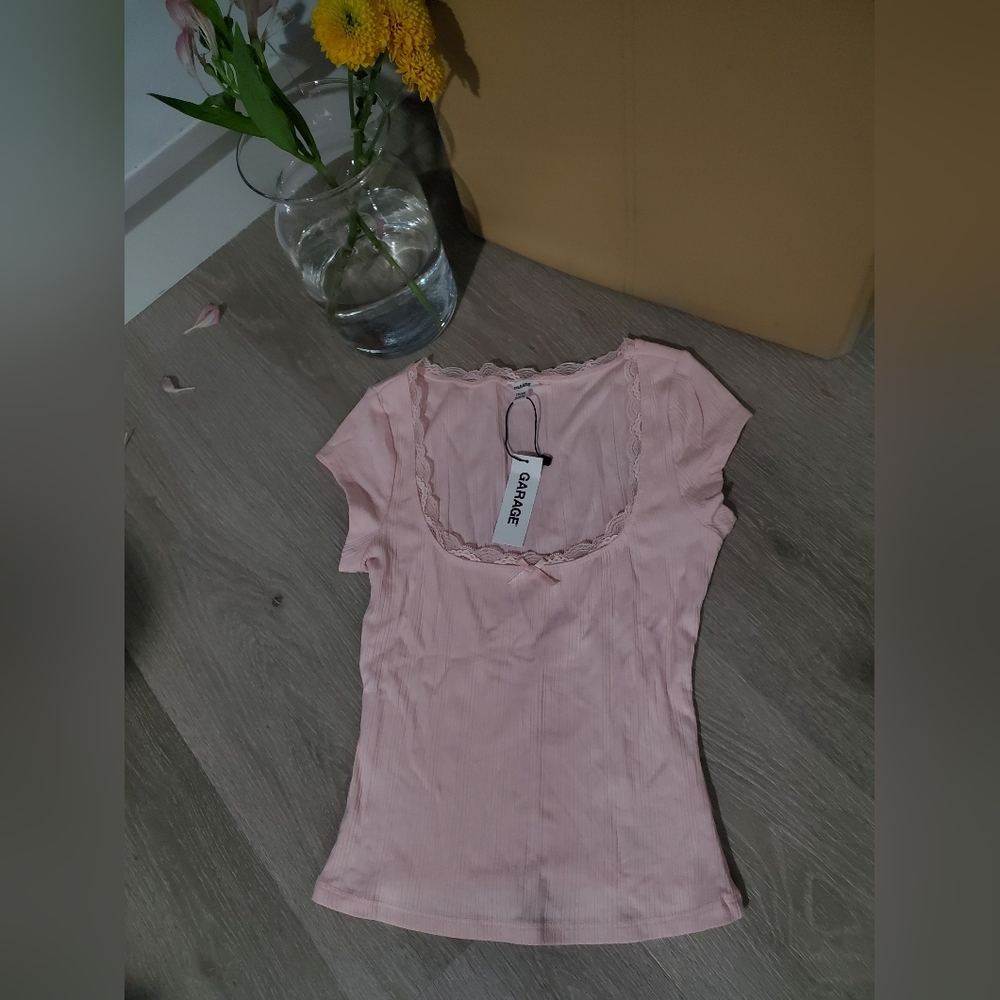BNWT Garage Lace Trim Neckline Babygirl Tshirt